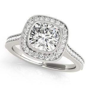 Jasmine Cushion Halo Engagement Ring - Free Chérie Diamonds