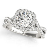 Intricate Twist Pavé Halo Ring - Free Chérie Diamonds