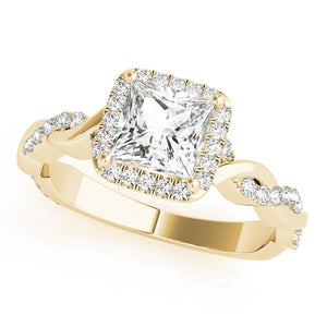 Twist Breeze Halo Engagement Ring - Free Chérie Diamonds