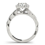Cushion - Cut Twist Halo Engagement Ring - Free Chérie Diamonds