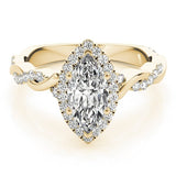 Marquise Twist Halo Ring - Free Chérie Diamonds