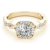 Twist Willow Cushion Engagement Ring - Free Chérie Diamonds