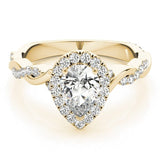 Promisefire Twist Halo Engagement Ring - Free Chérie Diamonds