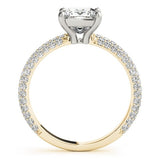 Modern Lab - Grown Diamond Ring with Princess Cut and Pave Band - Free Chérie Diamonds