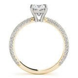 Elegant Lab - Grown Diamond Ring with Cushion Cut and Pave Band - Free Chérie Diamonds