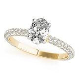 Graceful Lab - Grown Diamond Ring with Oval Center and Pave Band - Free Chérie Diamonds