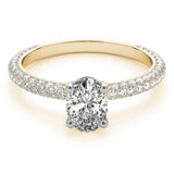 Graceful Lab - Grown Diamond Ring with Oval Center and Pave Band - Free Chérie Diamonds