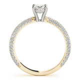 Graceful Lab - Grown Diamond Ring with Oval Center and Pave Band - Free Chérie Diamonds