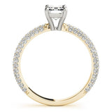 Sleek Lab - Grown Diamond Ring with Emerald Cut and Pave Band - Free Chérie Diamonds