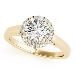 Solitaire V - Prong Halo Engagement Ring - Free Chérie Diamonds