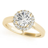 Solitaire V - Prong Halo Engagement Ring - Free Chérie Diamonds
