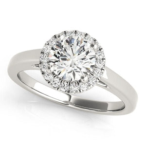 Solitaire V - Prong Halo Engagement Ring - Free Chérie Diamonds