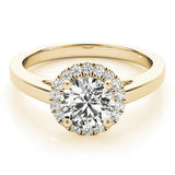 Solitaire V - Prong Halo Engagement Ring - Free Chérie Diamonds