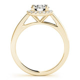 Solitaire V - Prong Halo Engagement Ring - Free Chérie Diamonds