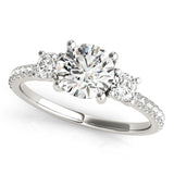 Round - Cut Side Stone Engagement Ring - Free Chérie Diamonds