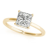Princess Cut Solitaire Ring with Hidden Halo - Free Chérie Diamonds