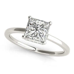 Princess Cut Solitaire Ring with Hidden Halo - Free Chérie Diamonds