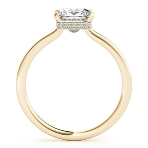 Princess Cut Solitaire Ring with Hidden Halo - Free Chérie Diamonds