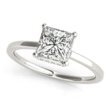 Princess Cut Solitaire Ring with Hidden Halo - Free Chérie Diamonds