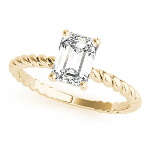 Twist Rope Emerald Solitaire Ring - Free Chérie Diamonds