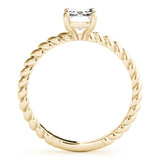 Twist Rope Emerald Solitaire Ring - Free Chérie Diamonds