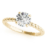 Twist Rope Round Solitaire Ring - Free Chérie Diamonds