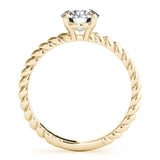 Twist Rope Round Solitaire Ring - Free Chérie Diamonds