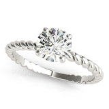 Twist Rope Round Solitaire Ring - Free Chérie Diamonds