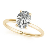 Oval Solitaire Ring with Hidden Halo - Free Chérie Diamonds