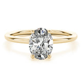 Oval Solitaire Ring with Hidden Halo - Free Chérie Diamonds