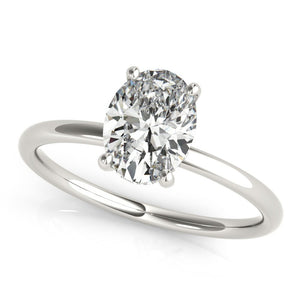 Oval Solitaire Ring with Hidden Halo - Free Chérie Diamonds