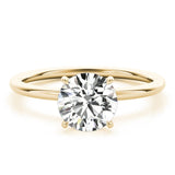 Classic Round Solitaire Engagement Ring with Hidden Halo - Free Chérie Diamonds