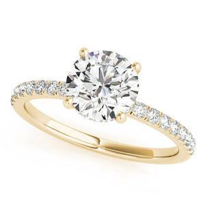 Round Diamond Pavé Engagement Ring with Hidden Halo - Free Chérie Diamonds