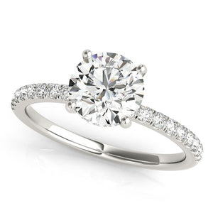 Round Diamond Pavé Engagement Ring with Hidden Halo - Free Chérie Diamonds