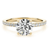 Round Diamond Pavé Engagement Ring with Hidden Halo - Free Chérie Diamonds