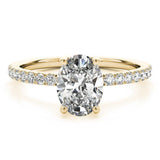 Grace Oval Engagement Ring with Pavé Band and Hidden Halo - Free Chérie Diamonds