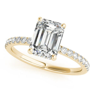 Emerald Cut Pavé Engagement Ring with Hidden Halo - Free Chérie Diamonds