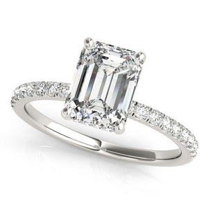Emerald Cut Pavé Engagement Ring with Hidden Halo - Free Chérie Diamonds