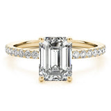 Emerald Cut Pavé Engagement Ring with Hidden Halo - Free Chérie Diamonds
