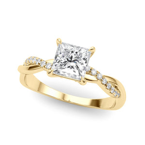 Princess Cut Twist Engagement Ring - Free Chérie Diamonds