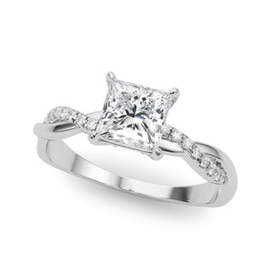 Princess Cut Twist Engagement Ring - Free Chérie Diamonds