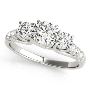 Trellis Side Stone Engagement Ring - Free Chérie Diamonds