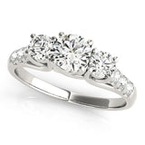 Trellis Side Stone Engagement Ring - Free Chérie Diamonds