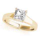 Princess Cut Solitaire Ring with Crossover Hidden Halo - Free Chérie Diamonds