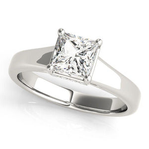 Princess Cut Solitaire Ring with Crossover Hidden Halo - Free Chérie Diamonds