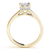 Princess Cut Solitaire Ring with Crossover Hidden Halo - Free Chérie Diamonds