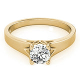 Tapered Cathedral Solitaire Ring - Free Chérie Diamonds