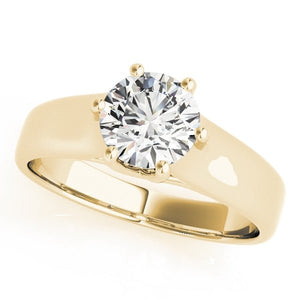 Wide Taper Cathedral Solitaire Ring - Free Chérie Diamonds