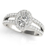Vogue Halo Rows Engagement Ring - Free Chérie Diamonds