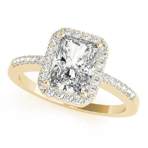 Emerald - Cut Halo Engagement Ring - Free Chérie Diamonds